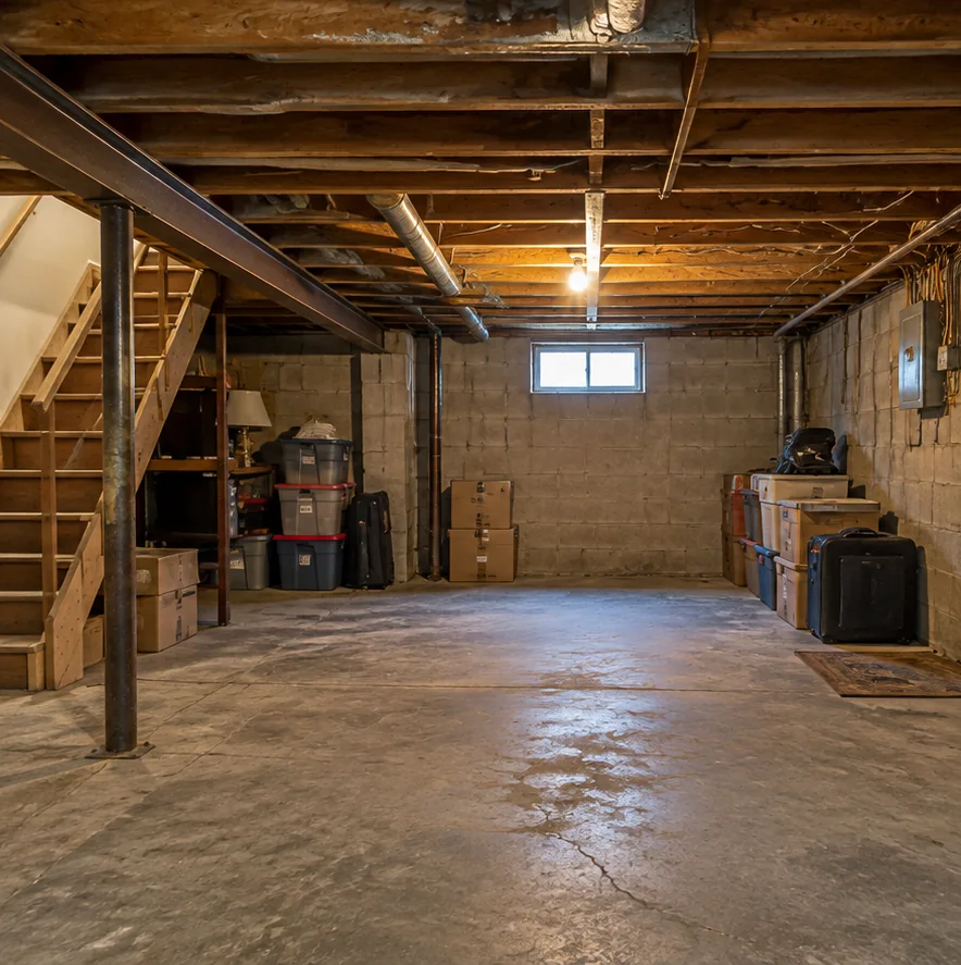 BASEMENT FINISHING: AI-generated dated before concept